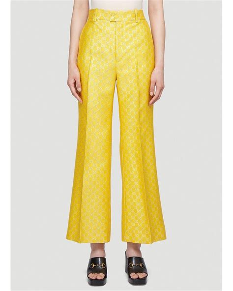 yellow gucci pants womens|Gucci wide leg pants.